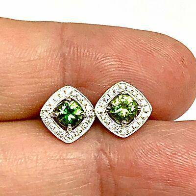 Diamond Sapphire Earrings 18k Gold 1.50 TCW Certified $2,950 921513 - Certified Estate Jewelry