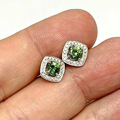 Diamond Sapphire Earrings 18k Gold 1.50 TCW Certified $2,950 921513 - Certified Estate Jewelry