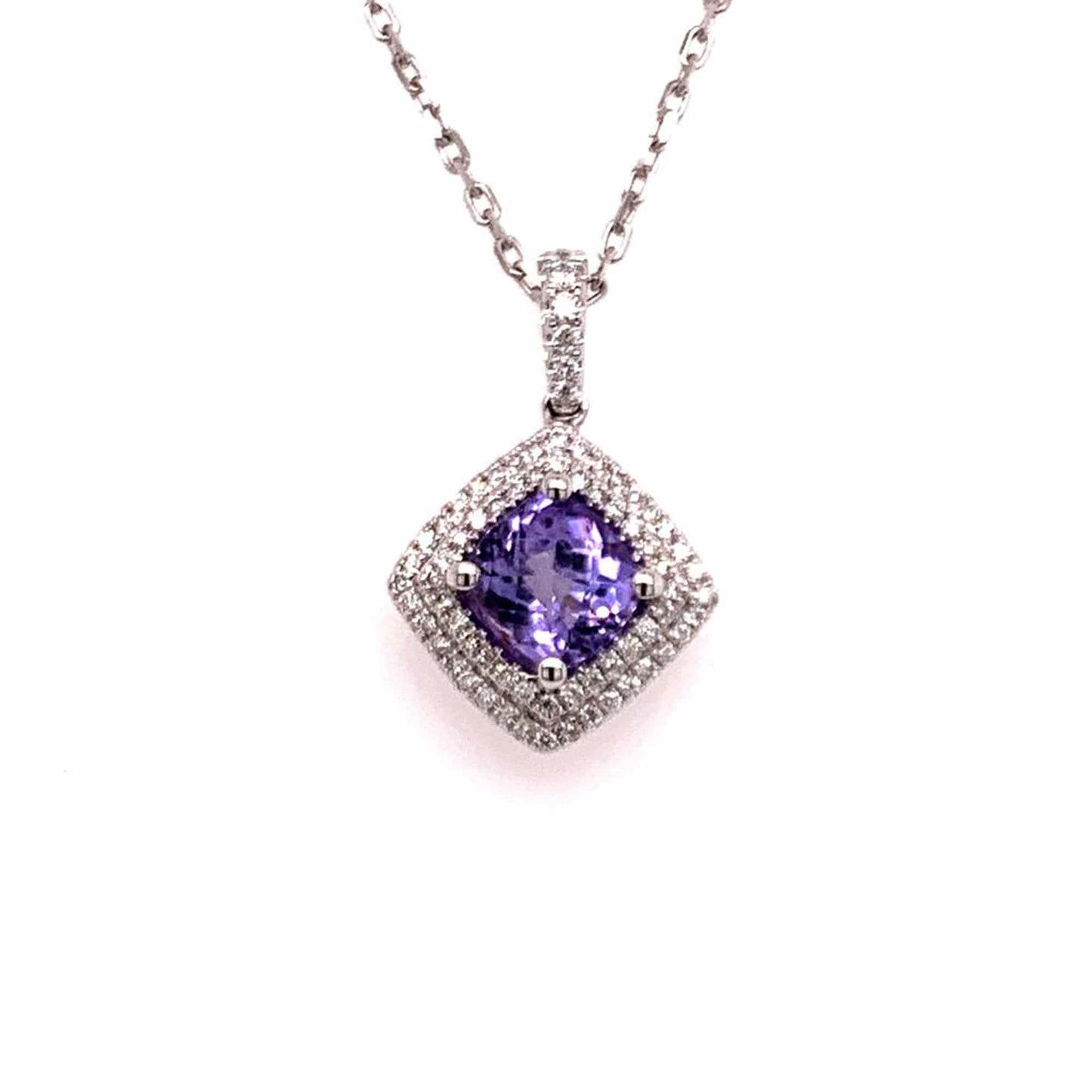Diamond Sapphire Necklace 2.32 TCW 18k Gold Women Certified $4,950 921152 - Certified Fine Jewelry