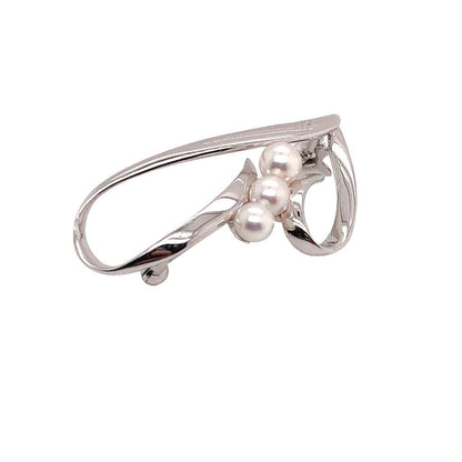 Mikimoto Estate Pin Brooch Sterling Silver 3.14 Gr 4.55 mm M153 - Certified Estate Jewelry
