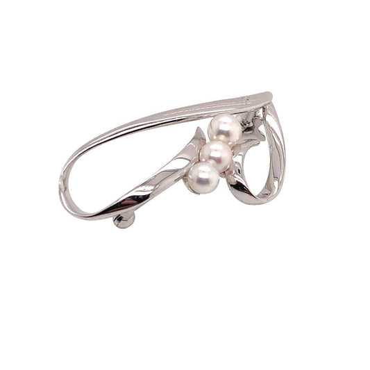 Mikimoto Estate Pin Brooch Sterling Silver 3.14 Gr 4.55 mm M153 - Certified Fine Jewelry