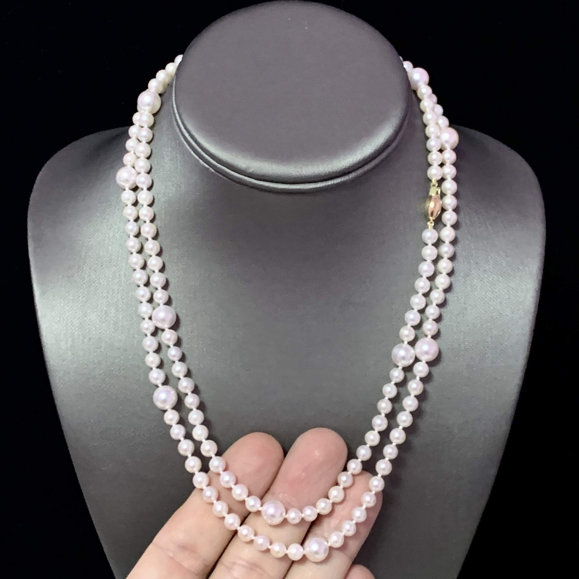 Akoya Pearl Necklace 14k Yellow Gold 37.25" 8.5 mm Certified $5,950 114457 - Certified Estate Jewelry