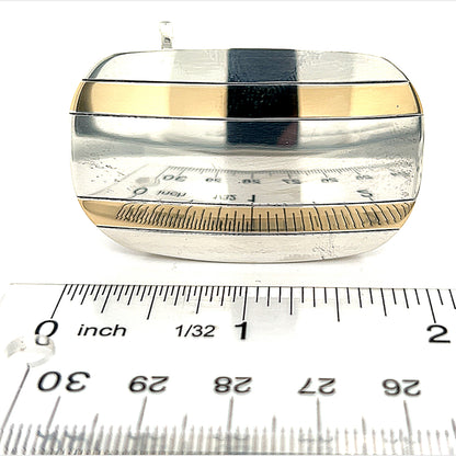 Tiffany & Co Estate Mens Belt Buckle 14k Gold Sterling Silver 25g TIF231 - Certified Estate Jewelry
