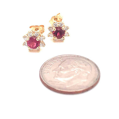 Sapphire Diamond Earrings 14k Yellow Gold 0.66 TCW Certified $1,950 017957 - Certified Estate Jewelry