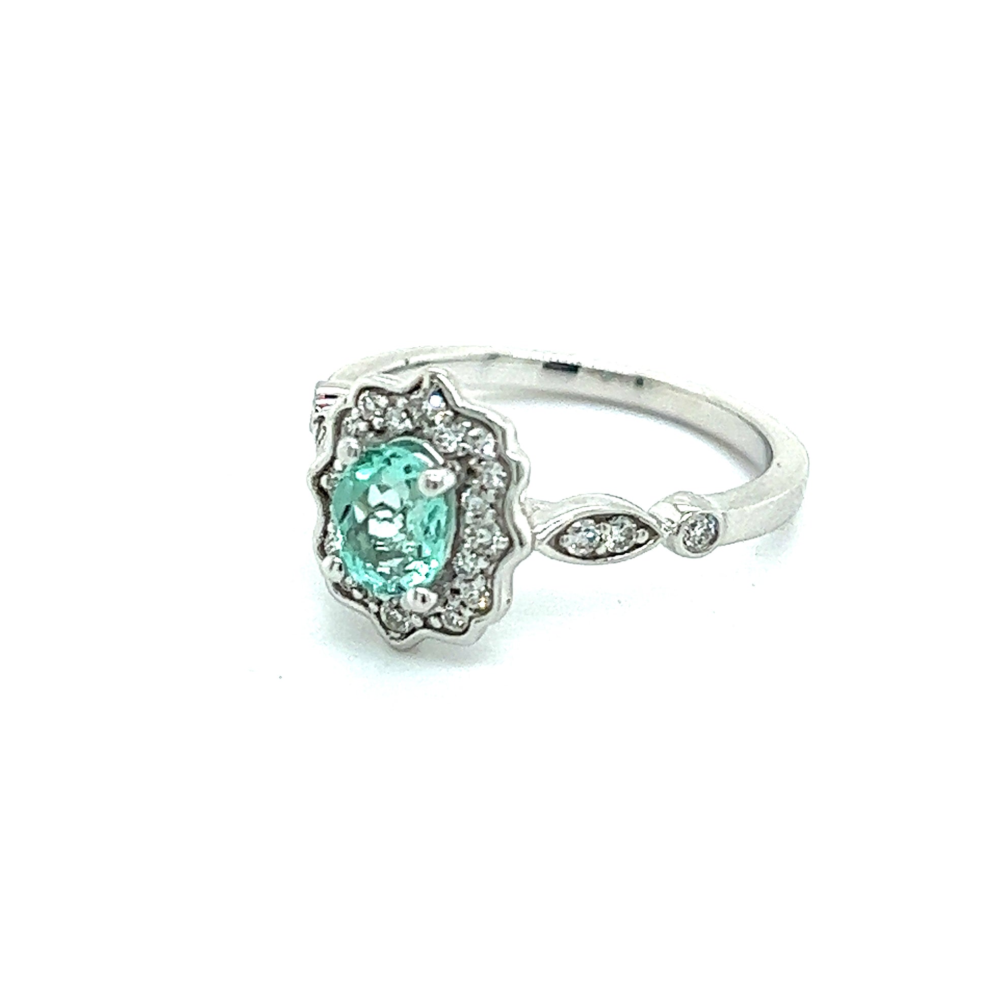 Natural Colombian Emerald Diamond Ring Size 6.5 14k W Gold 0.80 TCW Certified $4,750 216667 - Certified Fine Jewelry