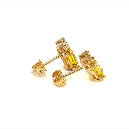 Natural Sapphire Diamond Earrings 14k Gold 1.74 TCW Certified $1,590 121259 - Certified Estate Jewelry