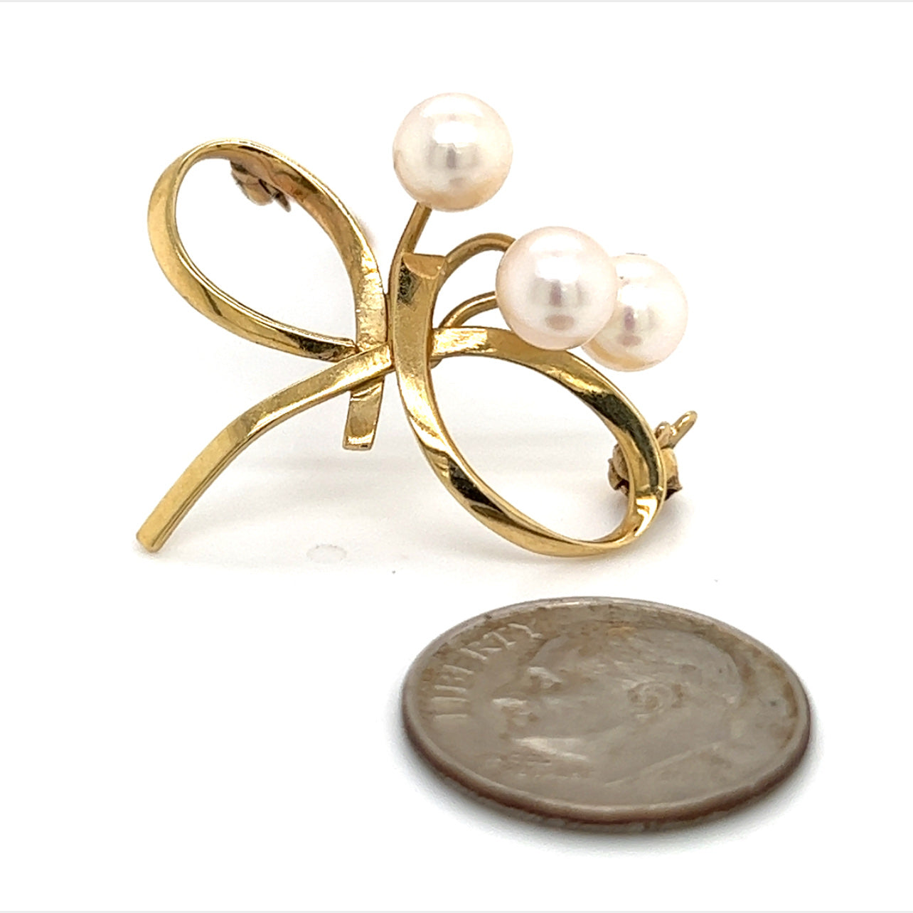 Mikimoto Estate Akoya Pearl Brooch Pin 14k Gold 6 mm M273 - Certified Fine Jewelry