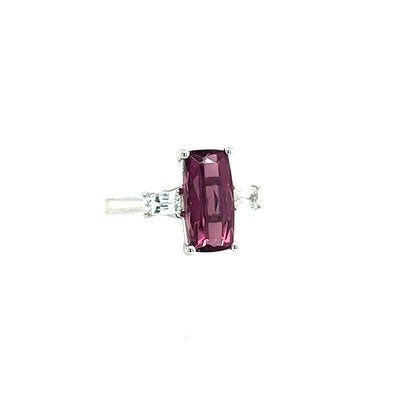 Natural Tourmaline White Sapphire Ring 7 14k W Gold 3.57 TCW Certified $4,950 218114