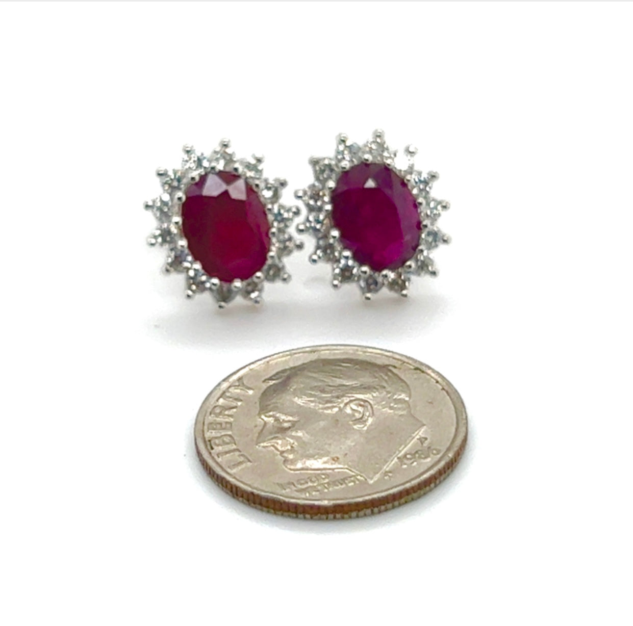 Natural Ruby Diamond Earrings 14k Gold 4.04 TCW Certified $5,250 215094 - Certified Estate Jewelry