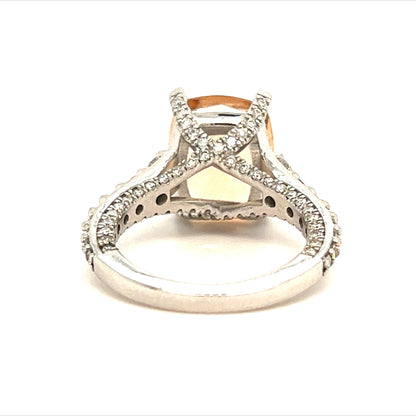 Natural Morganite Diamond Ring Size 6.25 14k Gold 4.26 TCW Certified $6,950 215089