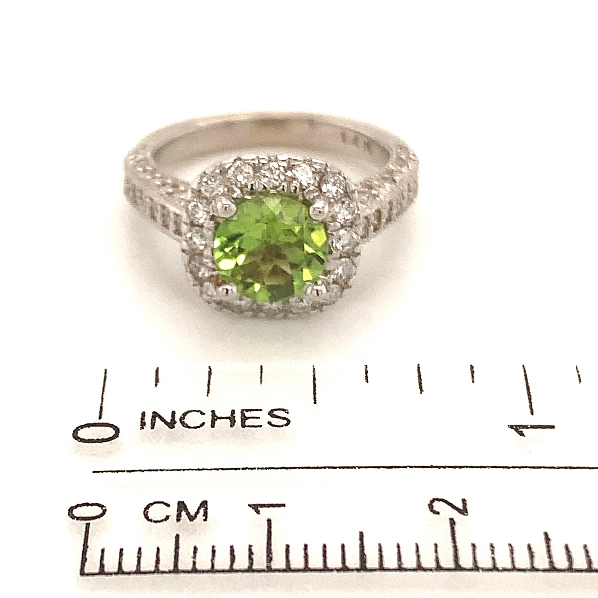 Peridot Diamond Ring 14k Gold Size 5.5 1.85 TCW Certified $4,950 121081 - Certified Estate Jewelry