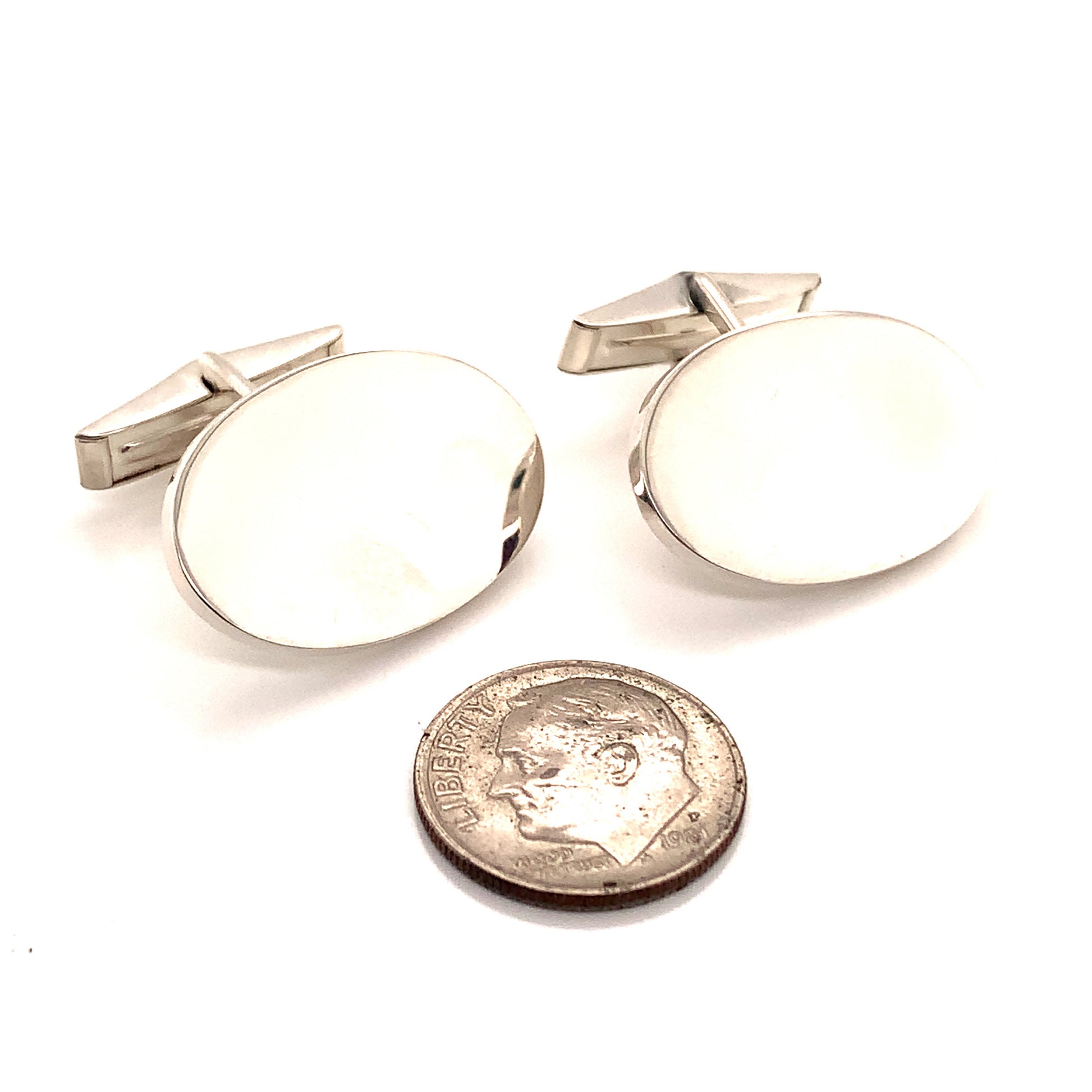 Tiffany & Co Estate Sterling Silver Extra Wide Oval Cufflinks 18 Grams TIF122 - Certified Estate Jewelry