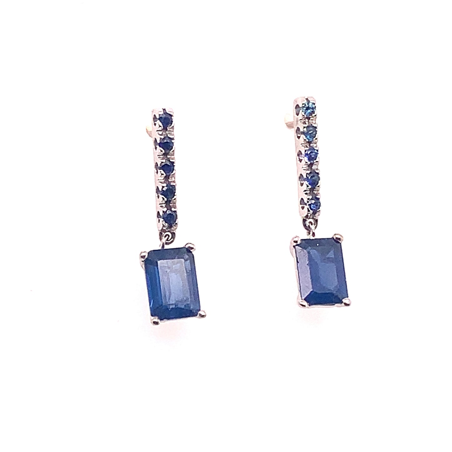 Natural Sapphire Dangle Earrings 14k Gold 2.01 TCW Certified $3,950 018682 - Certified Estate Jewelry