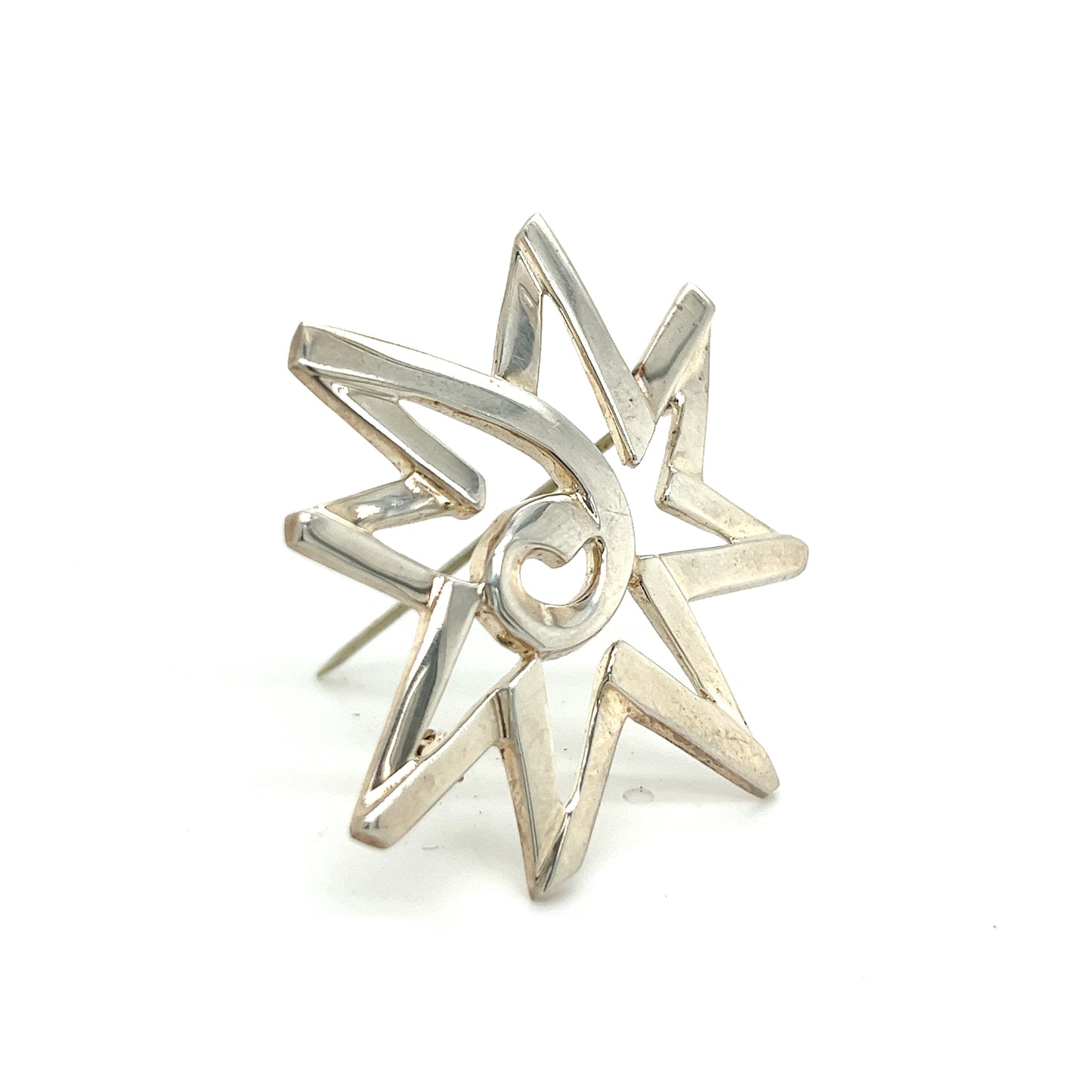Tiffany & Co Estate Start Burst Brooch Pin Sterling Silver TIF303 - Certified Fine Jewelry
