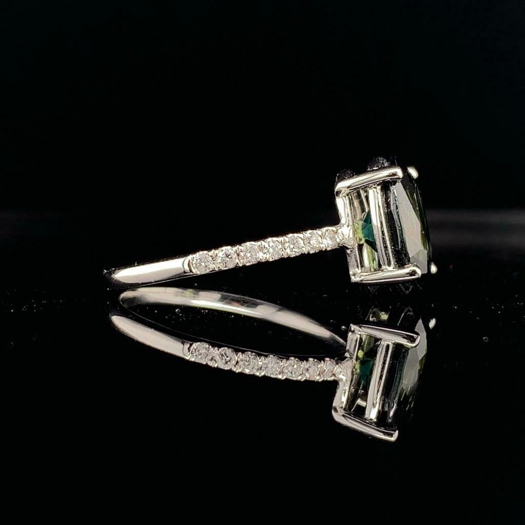 Sapphire Diamond Ring 14k White Gold 4.40 mm Certified $3,950 921163 - Certified Estate Jewelry