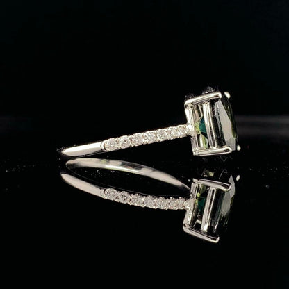 Sapphire Diamond Ring 14k White Gold 4.40 mm Certified $3,950 921163 - Certified Fine Jewelry