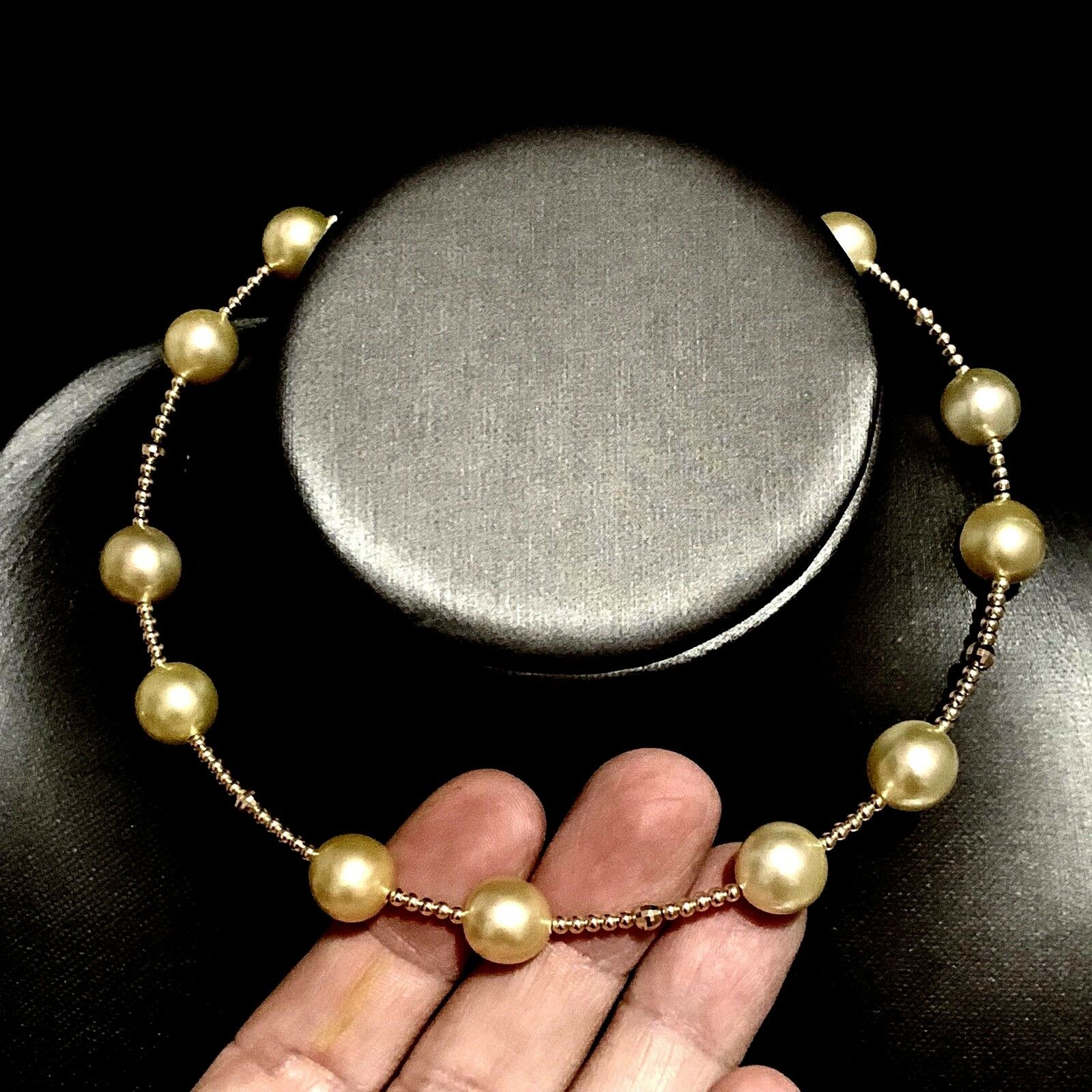 South Sea Pearl Choker Necklace 14k Gold 11.50 mm Italy Certified $3,450 820422 - Certified Fine Jewelry