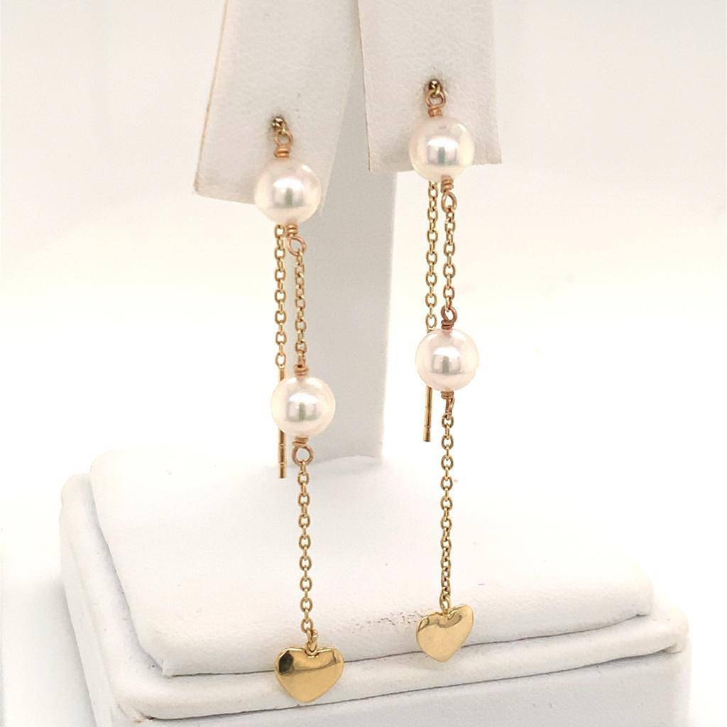 Akoya Pearl Earrings 14 KT Gold Certified $890 013428 - Certified Estate Jewelry