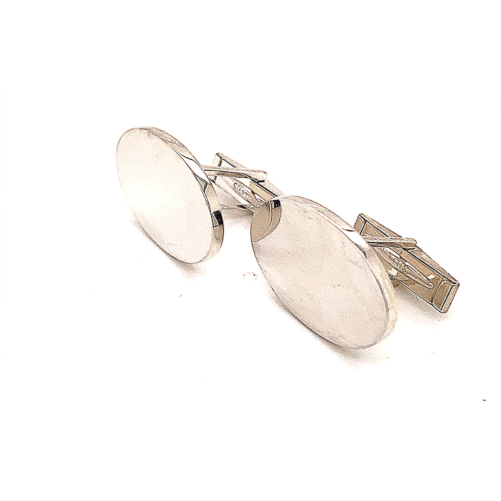 Tiffany & Co Estate Sterling Silver Wide Oval Cufflinks 19 Grams TIF142 - Certified Estate Jewelry