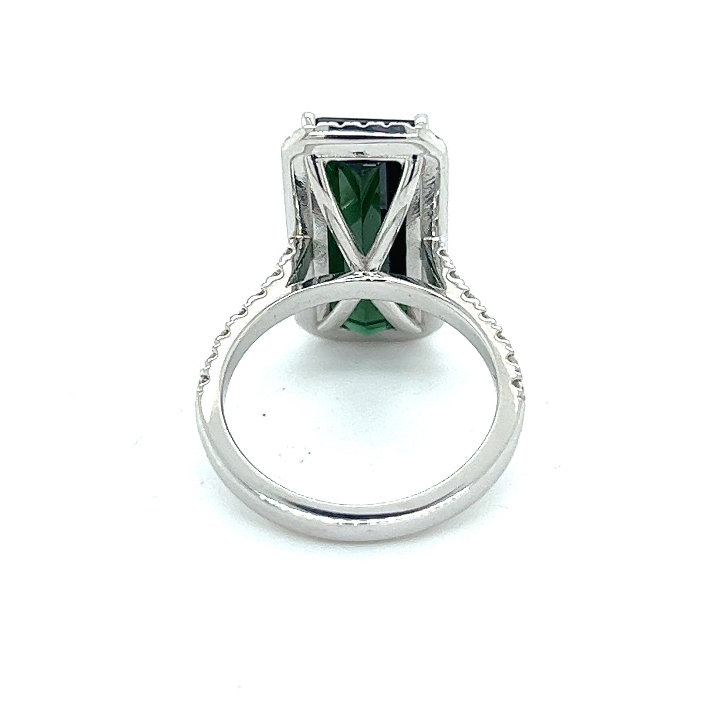 Natural Tourmaline Diamond Ring Size 6.25 14k W Gold 5.57 TCW Certified $5,975 216660 - Certified Fine Jewelry