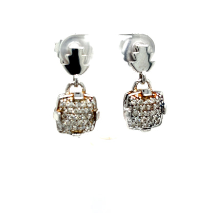 John Hardy Estate White Topaz Drop Earrings Sterling Silver JH28 - Certified Fine Jewelry
