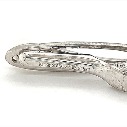 Mikimoto Estate Akoya Pearl Men's Tie Clasp Silver 7 mm 5.3 Grams M242 - Certified Fine Jewelry