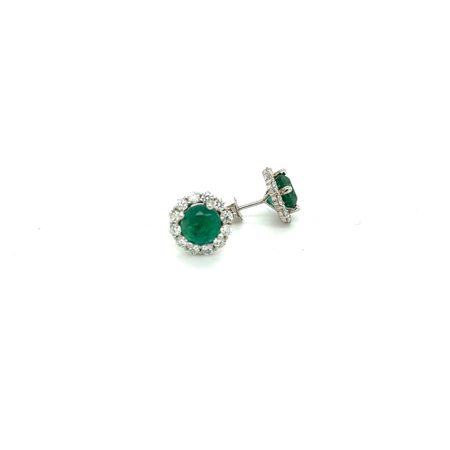 Natural Emerald Diamond Earrings 18k White Gold 3.8 TCW Certified $7,950 210746 - Certified Fine Jewelry