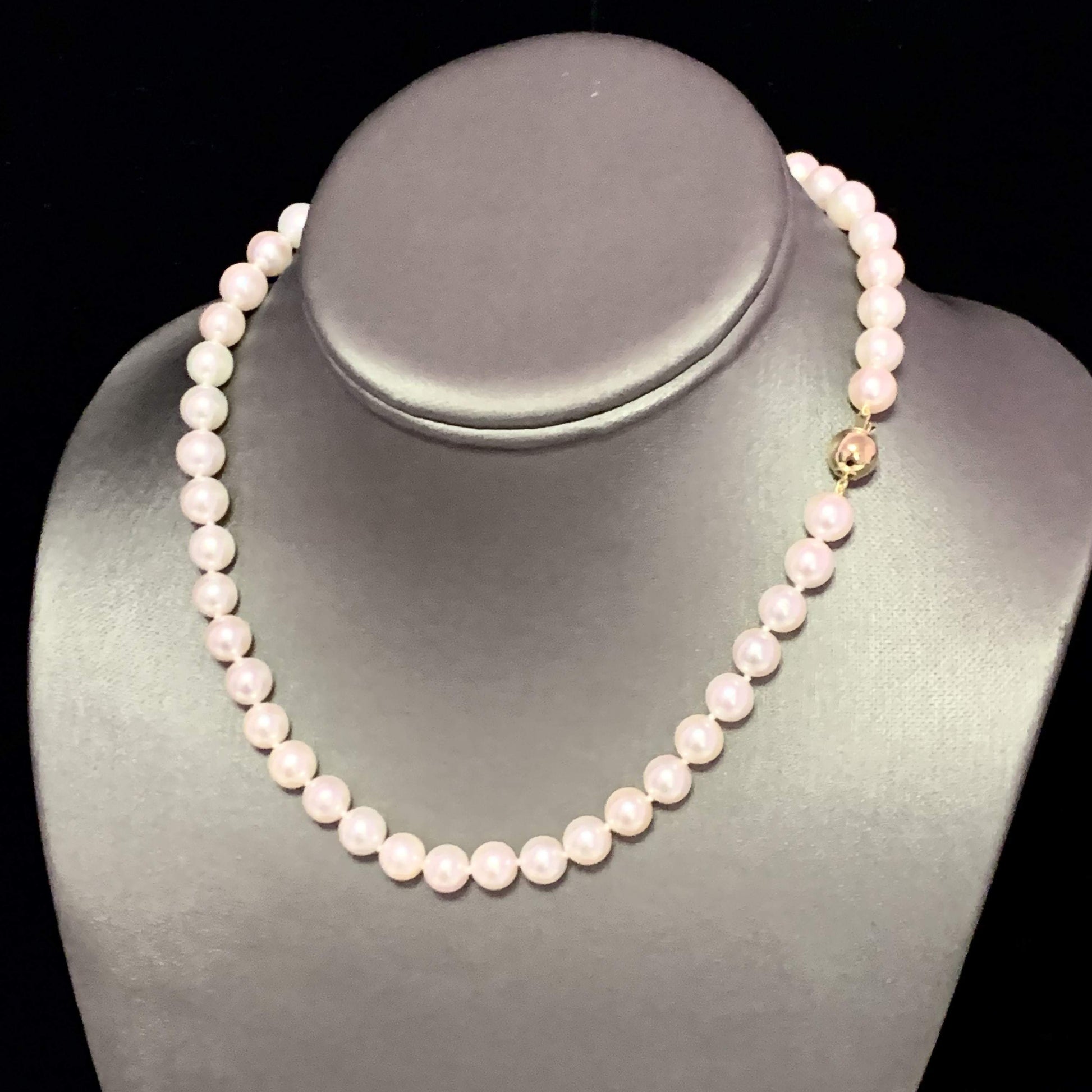 Akoya Pearl Necklace 14k Gold 16" 8 mm Certified $3,590 113102 - Certified Fine Jewelry