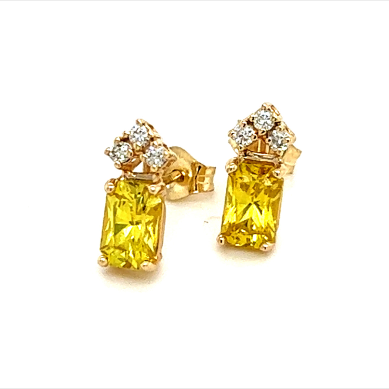 Natural Sapphire Diamond Earrings 14k Gold 1.74 TCW Certified $1,590 121259 - Certified Estate Jewelry