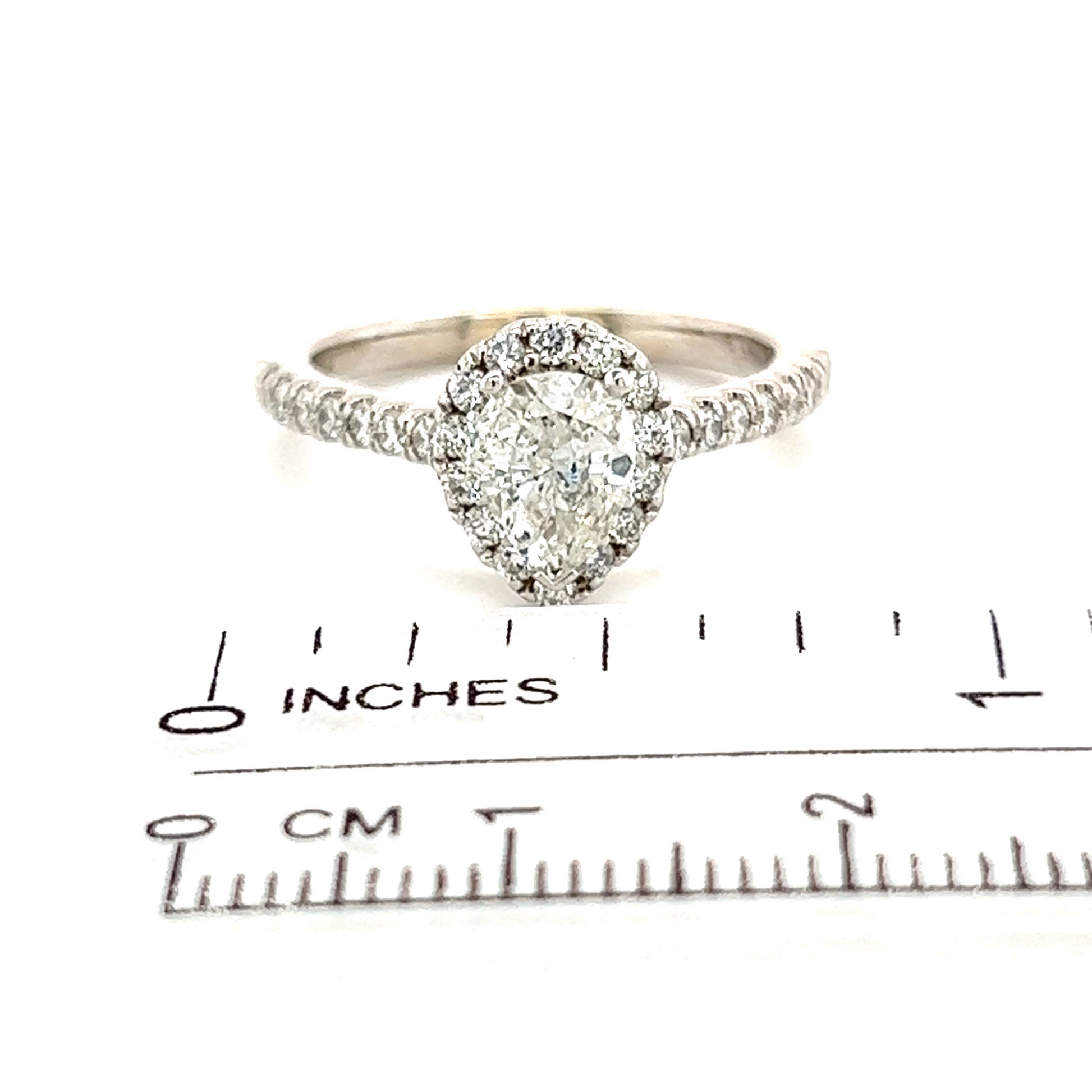 Pear Shaped Diamond Engagement Ring 14k Gold 1.19 TCW Certified $6,090 121438 - Certified Estate Jewelry