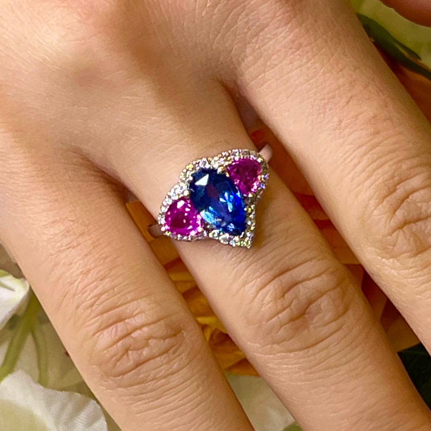 Natural Sapphire Diamond Ring Size 6.5 14k Gold 3.43 TCW Certified $7,950 215419 - Certified Fine Jewelry
