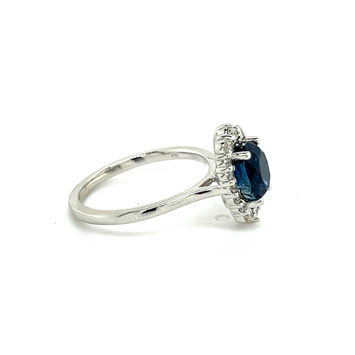 Natural Sapphire Diamond Ring Size 6.5 14k W Gold 2.29 TCW Certified $2,850 216681