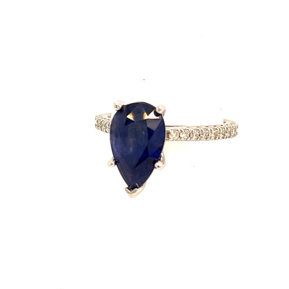 Sapphire Diamond Ring Size 6.5 14k Gold 3.31 TCW Certified $2,895 215411 - Certified Fine Jewelry