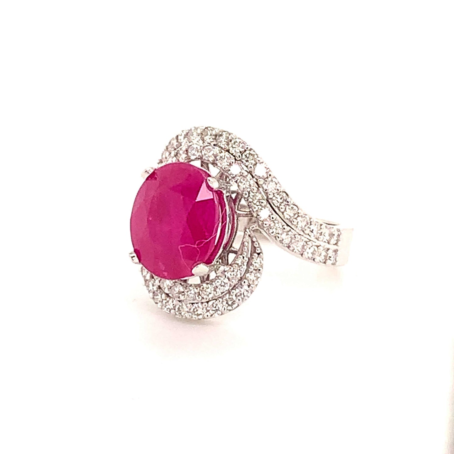 Natural Ruby Diamond Ring 14k Gold 6.32 TCW Size 6.5 GIA Certified $6,975 111872 - Certified Estate Jewelry