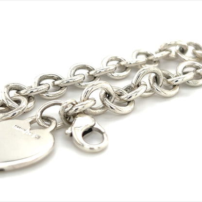 Tiffany & Co Estate Heart Charm Bracelet Sterling Silver 7.5" 36 Grams TIF254 - Certified Estate Jewelry