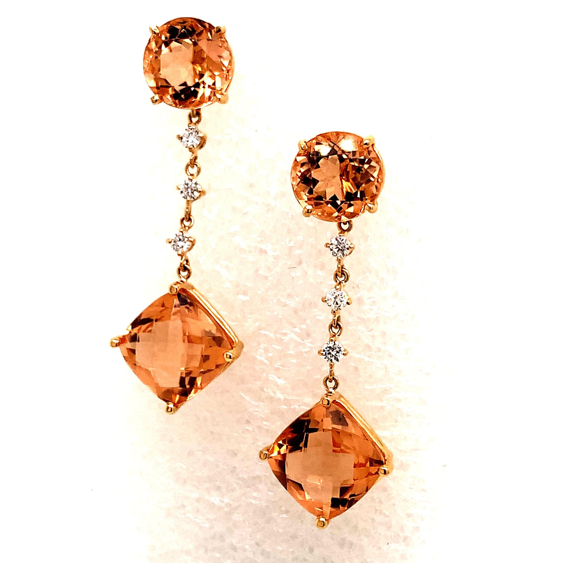 Natural Morganite Diamond Earrings 14k Gold 10.1 TCW Certified $5,950 111536 - Certified Estate Jewelry