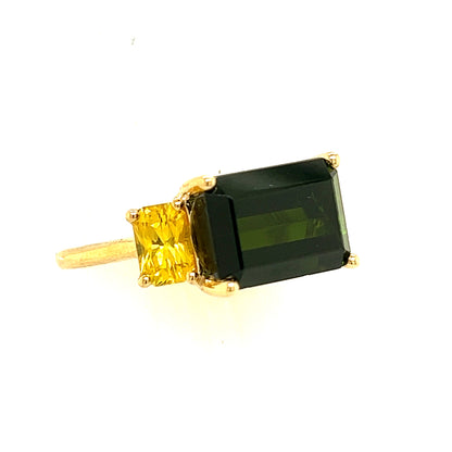 Natural Tourmaline Diamond Ring Size 7 14 Y Gold 6.15 TCW Certified $5,975 219225