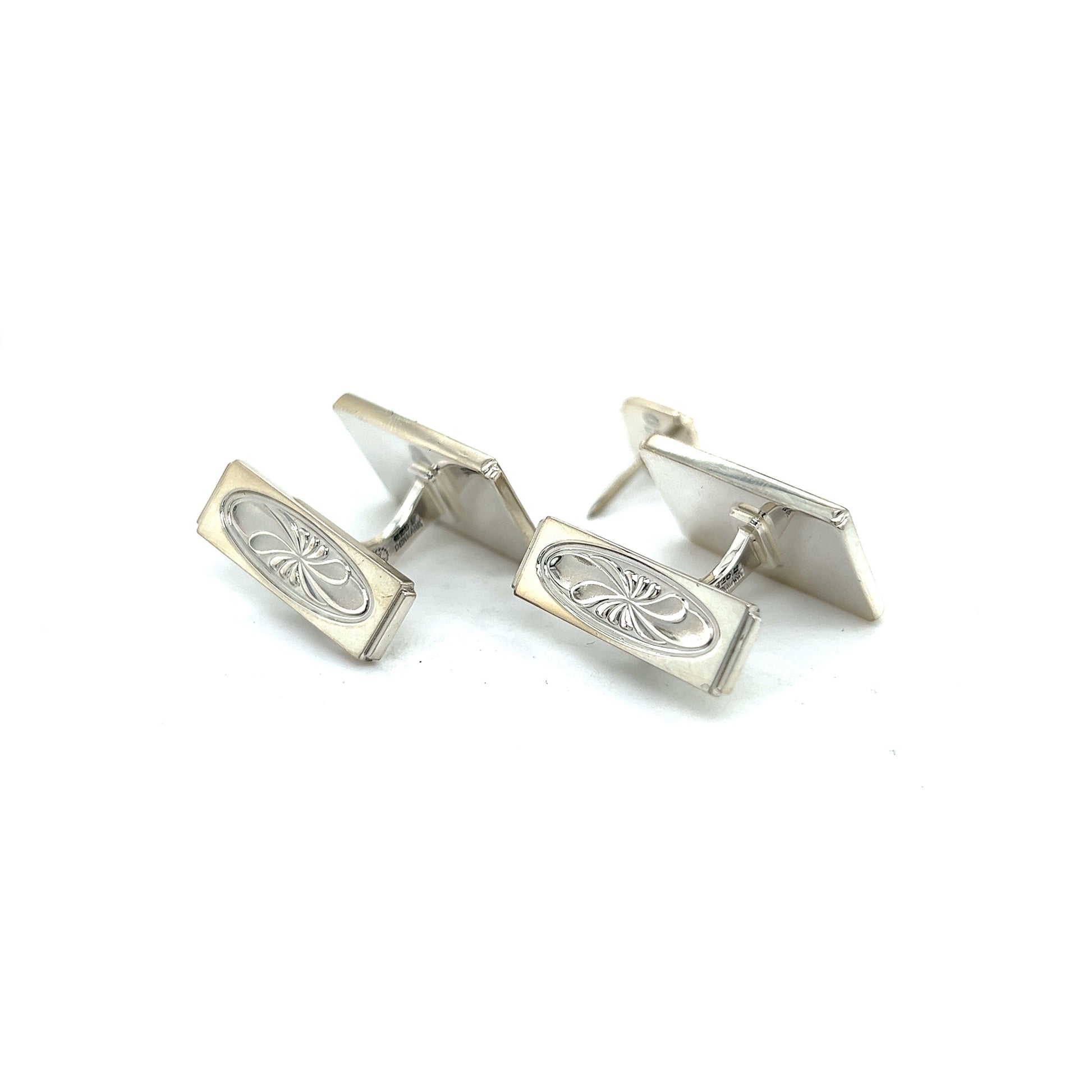 Georg Jensen Estate Mens Cufflinks Set With Tie Pin Without Back of  Tie Pin Silver GJ11 - Certified Fine Jewelry