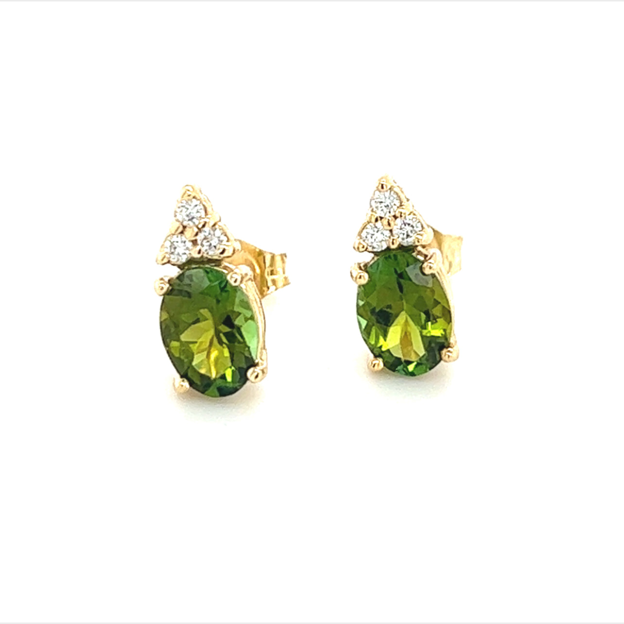 Natural Tourmaline Diamond Earrings 14k Gold 1.87 TCW Certified $2,950 210759 - Certified Estate Jewelry