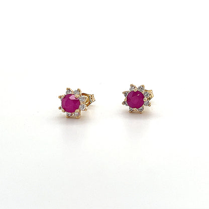 Natural Ruby Diamond Earrings 14k Gold 1.25 TCW Certified $2,290 210748 - Certified Estate Jewelry