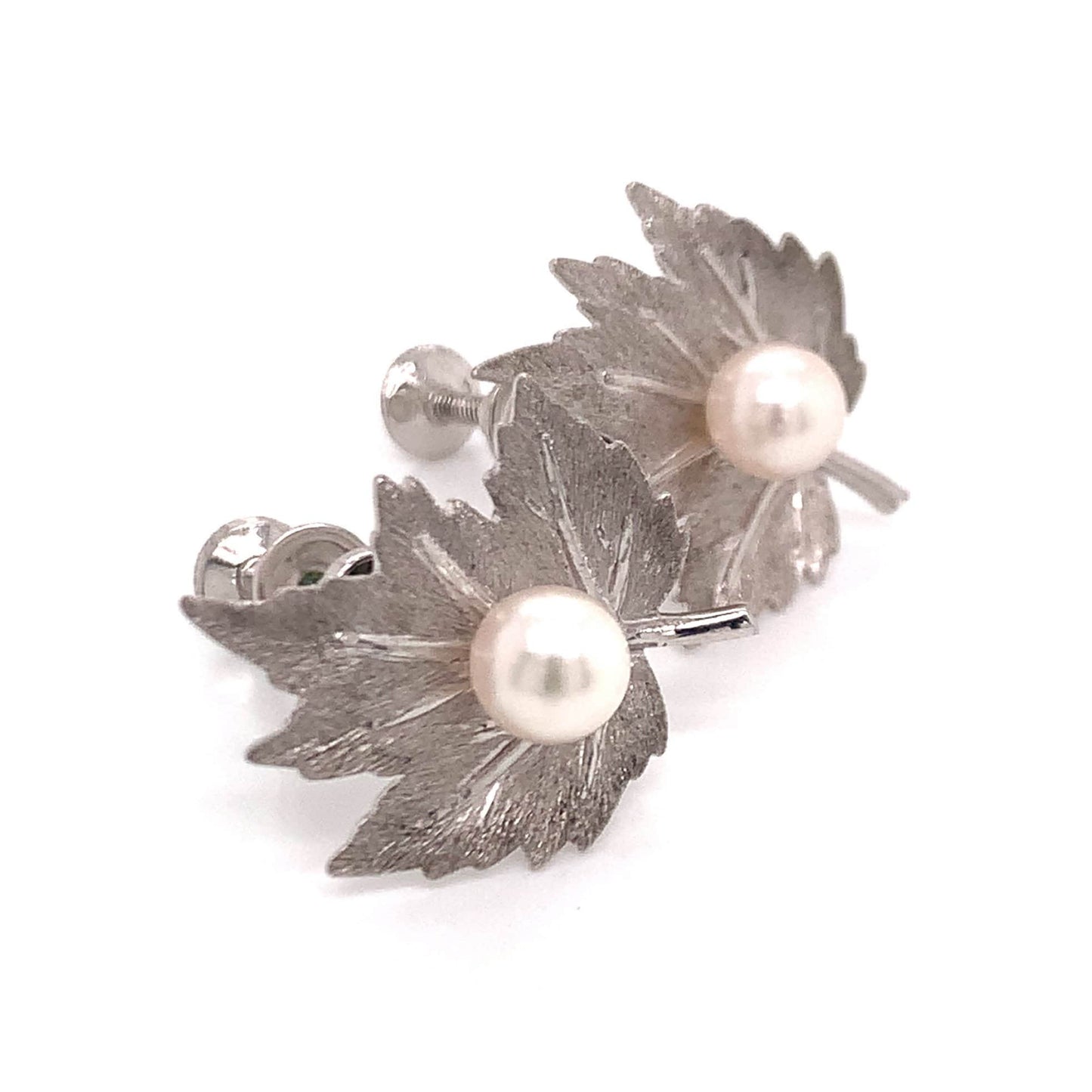 Mikimoto Estate Akoya Pearl Clip On Earrings Sterling Silver 6.15 mm M170 - Certified Estate Jewelry