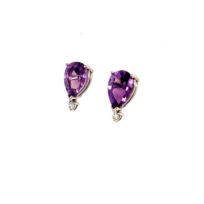 Natural Amethyst Diamond Earrings 14k Gold 3.71 TCW Certified $2,950 210754