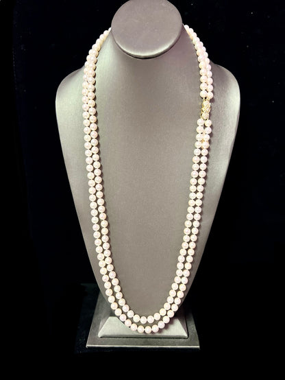 Akoya Pearl Diamond Necklace 32-34" 14k Y Gold 8 mm Certified $14,750 221272 - Certified Fine Jewelry