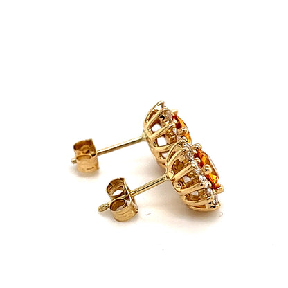 Natural Sapphire Diamond Earrings 14k Y Gold 1.48 TCW Certified $4,950 211354 - Certified Estate Jewelry