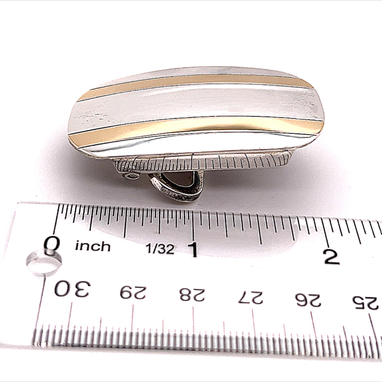Tiffany & Co Estate Mens Belt Buckle 14k Gold Sterling Silver 25g TIF231 - Certified Estate Jewelry