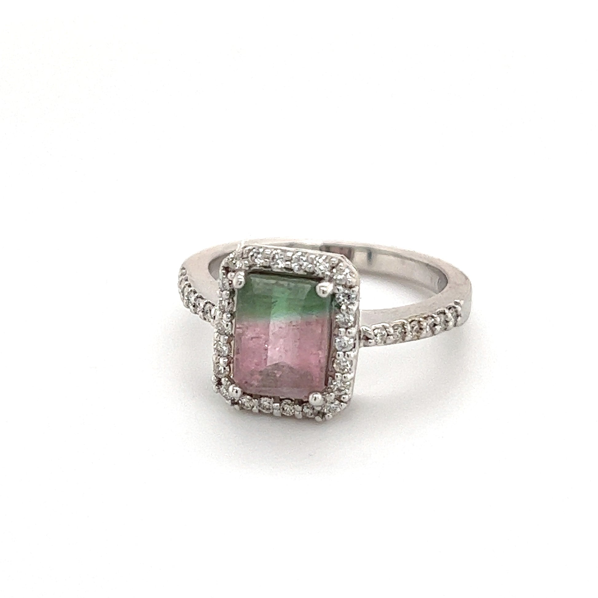 Watermelon Tourmaline Ring – 14k Gold, TCW Certified