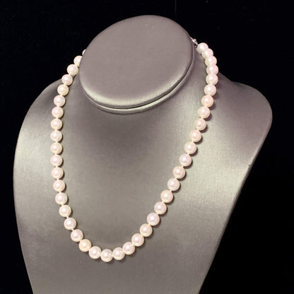 Akoya Pearl Necklace 14k White Gold 17" 8.5 mm Certified $4,990 114458 - Certified Fine Jewelry