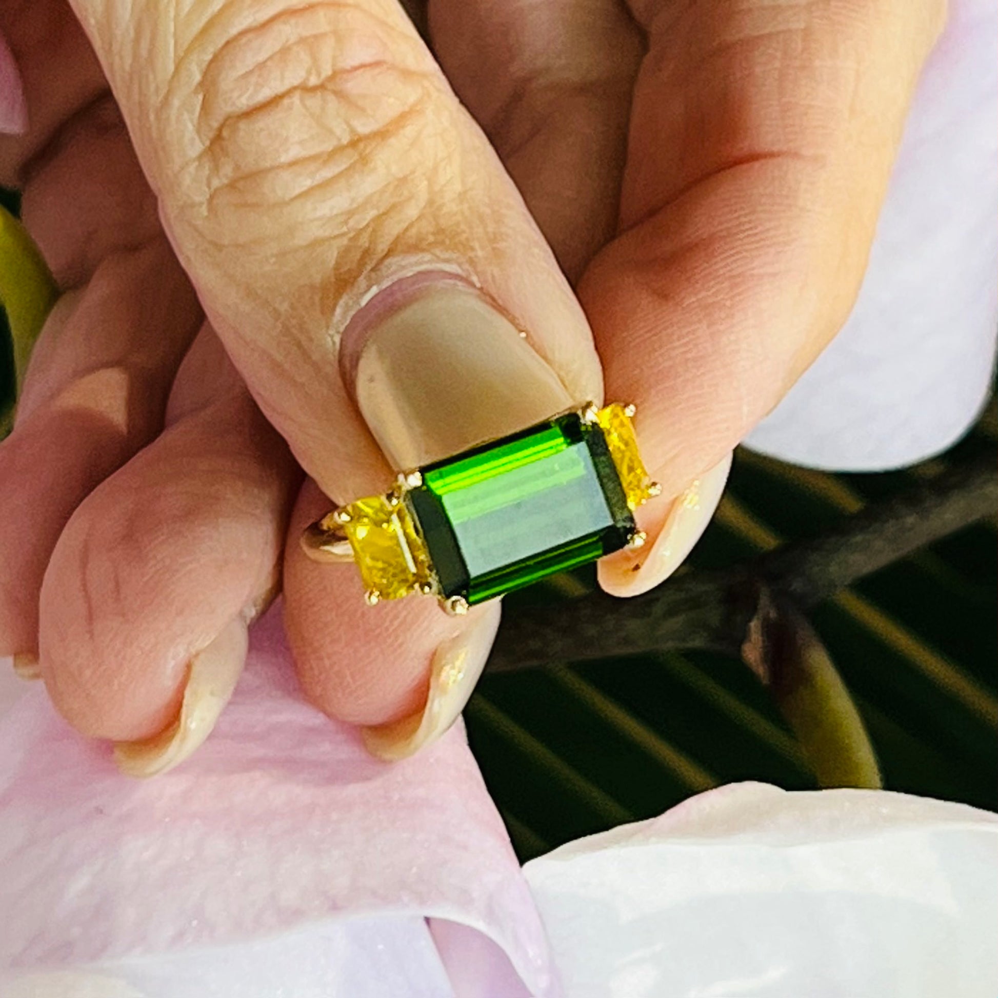 Natural Tourmaline Diamond Ring Size 7 14 Y Gold 6.15 TCW Certified $5,975 219225