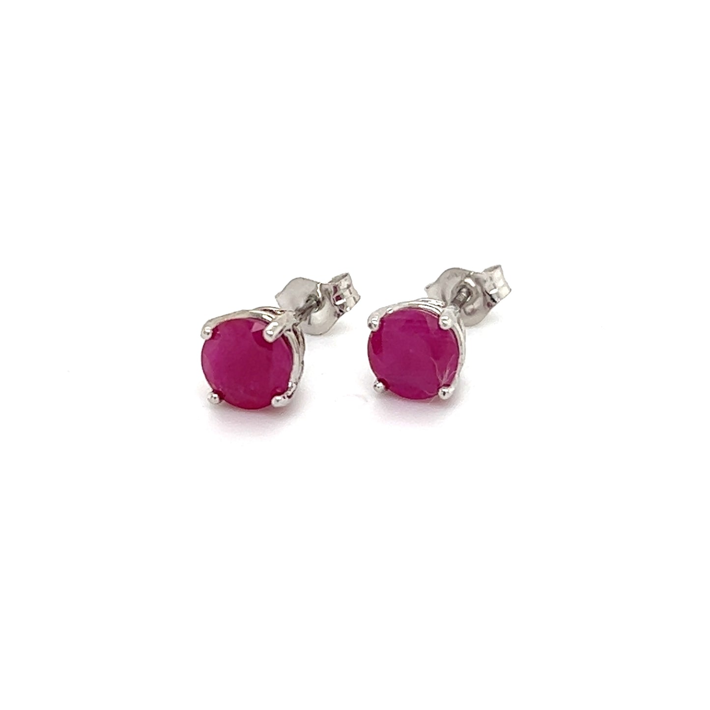 Natural Ruby Stud Earrings 14k Gold 1.91 TCW 1.28 Grams Certified $2,290 210750 - Certified Estate Jewelry