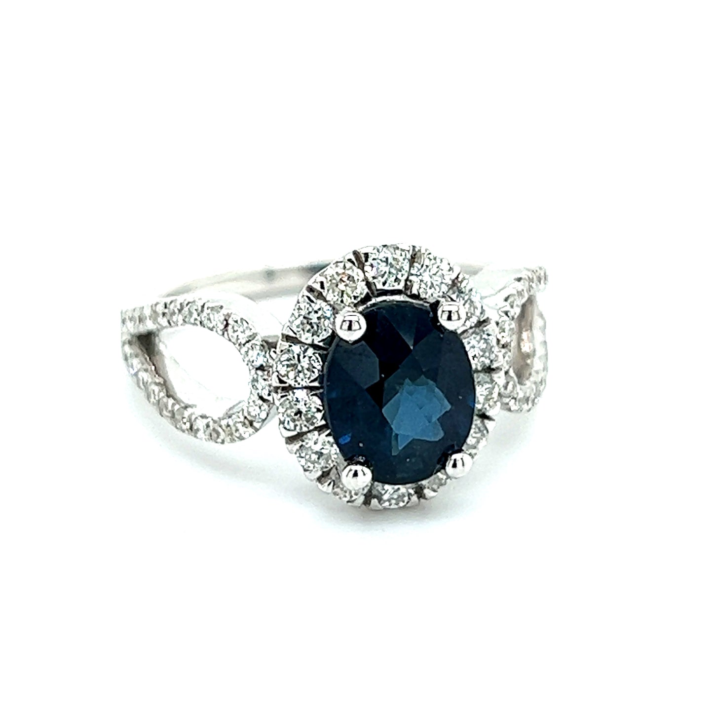 Natural Sapphire Diamond Ring Size 6.25 14k W Gold 2.93 TCW Certified $5,950 216682